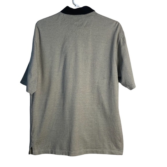Haggar Mens Beige Black Polo Shirt Medium - Picture 2 of 10